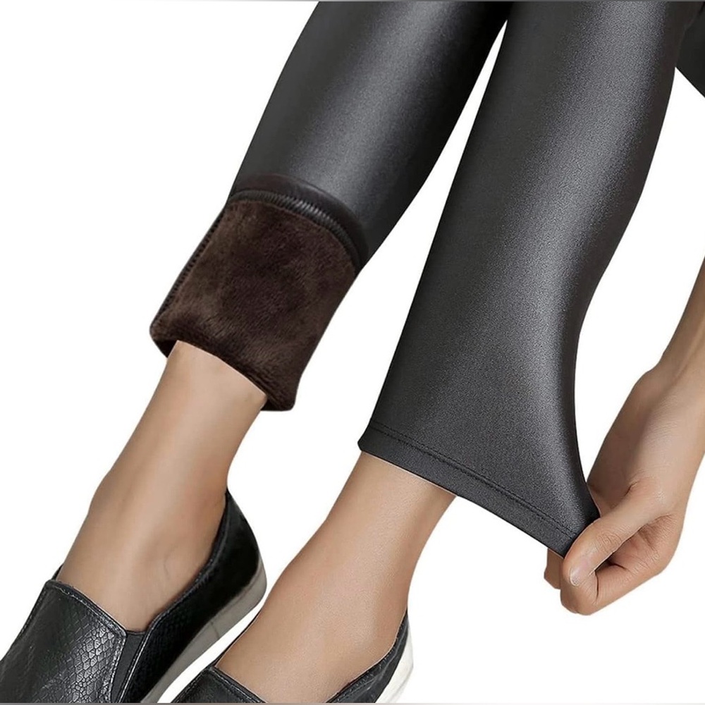 Fleece-Lined Faux Leather Leggings